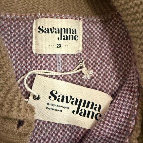 SAVANNA JANE Desert Bloom Button Front BOHO Cardigan, NEW WITH TAGS! Size 2X - Picture 8 of 10